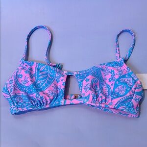 Wild Fable Pink and Blue Paisley Bikini Top